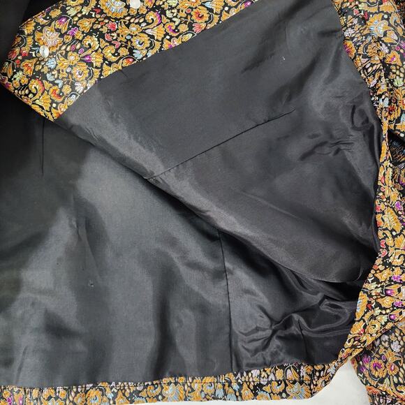 Coldwater Creek Floral Brocade Jacket Womens Large Floral Colorful Gold Button - Picture 8 of 10